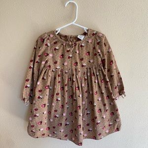 Vintage Baby Gap Girls Long Sleeve Floral Cotton Dress